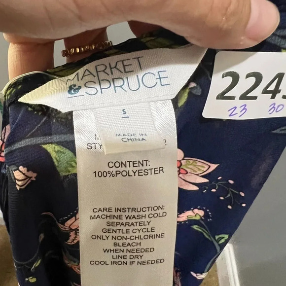 Market & Spruce Womens Blue Floral Kimono Duster Chiffon Woven S Open Sheer - Picture 3 of 11